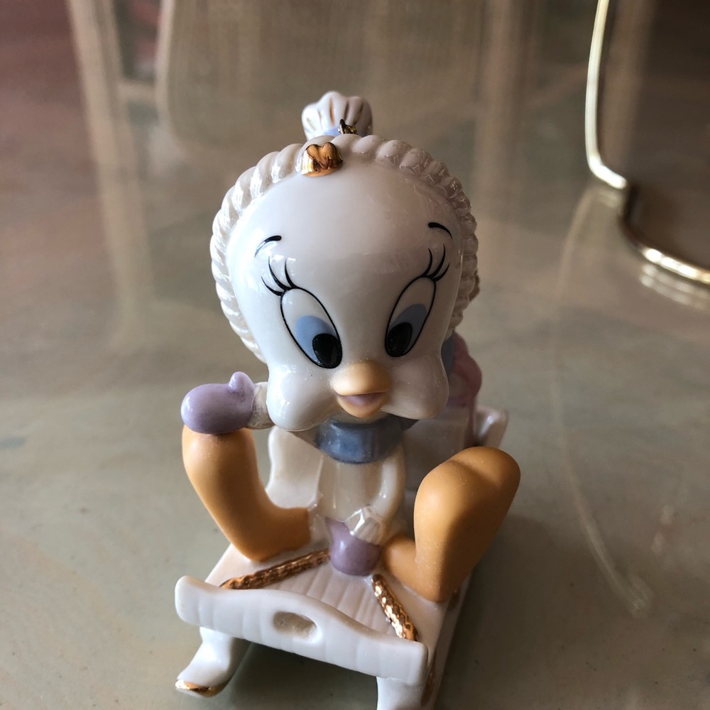 Lenox Tweety bird on sled ornament